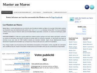 Détails : Liste des Masters au Maroc