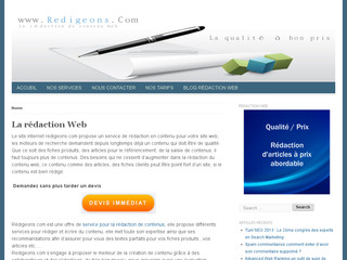 Détails : Gestion et rédaction de contenu web